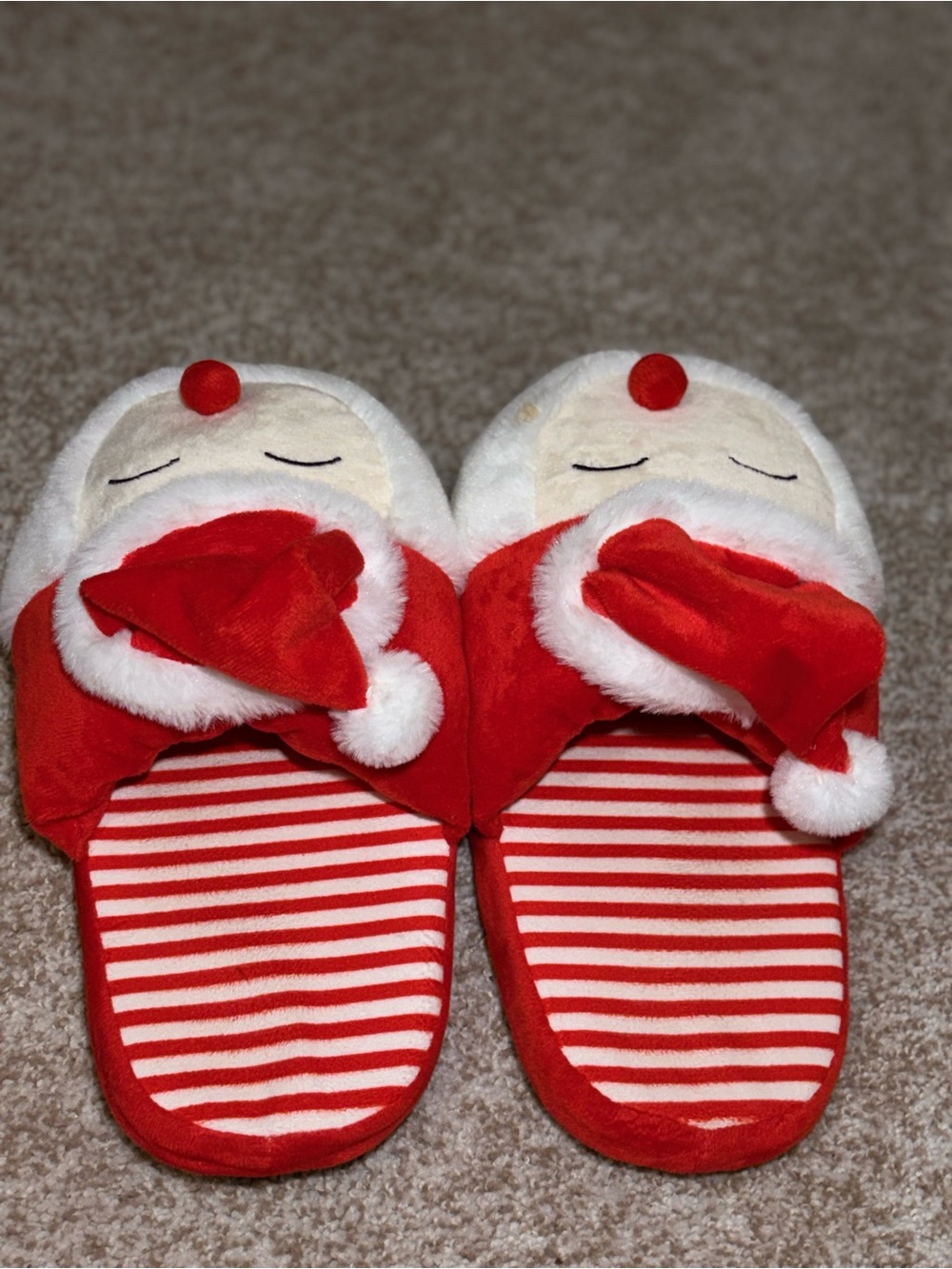 Cozy Holiday Santa Slippers - Red